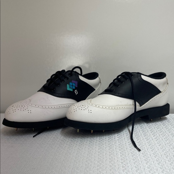 FootJoy Shoes - Foot Joy Black and White Spike Golf Shoes Size 7